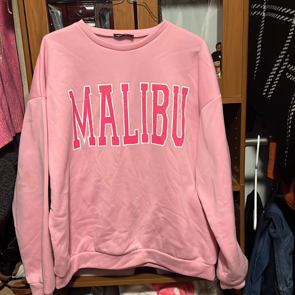 Pink Malibu sweatshirt in large (oversized). Hard to find!